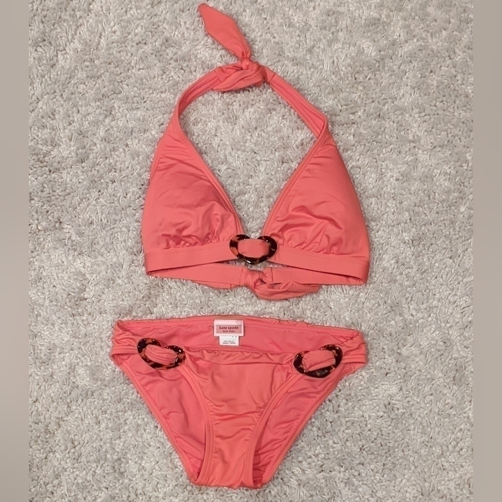 Kate Spade Bikini Top and Bottom Set X-Small Tortoiseshell Buckles